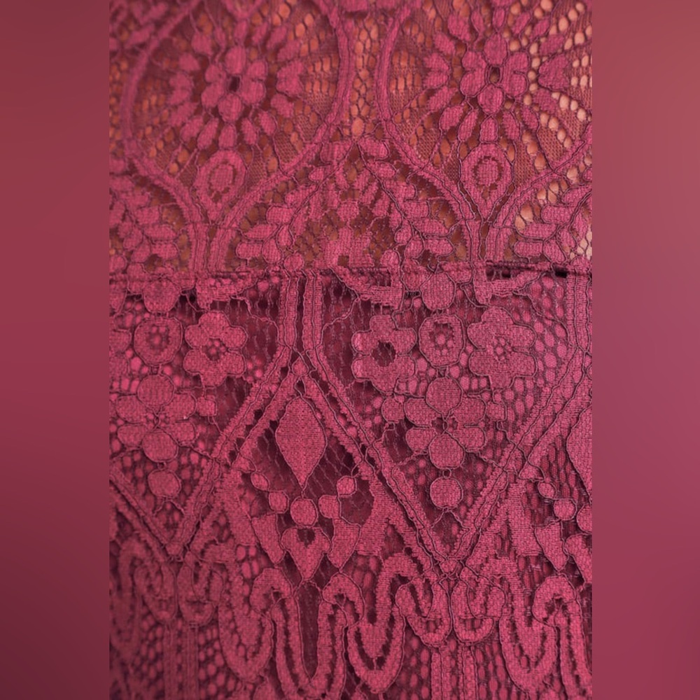 Lulu’s wine red bodycon lace cocktail dress - Picture 5 of 5
